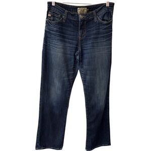 Dear John Women's Mid Rise Straight Leg Jeans Whiskering| Size 29 | Gotham | GUC